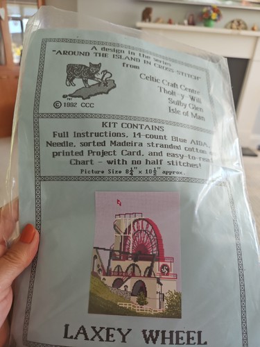 Laxey wheel cross stitch - wheel,